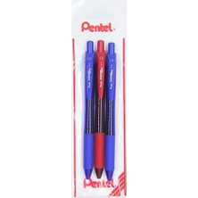 Energel 1.0 mm Likit Roller Kalem 2xmavi/1xkırmızı 3'lü Set