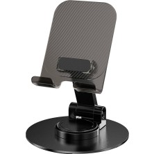 Taşınabilir Katlanabilir 360 Dönebilen Karbon Çelik Tasarımlı Telefon ve Tablet Standı