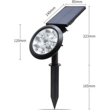 18W LED Solar Kazıklı Çim Armatür Cata Güneş Enerjili LED Işık Çim Lambası Bahçe Ağaç Çalı Duvar Aydınlatma (Gün Işığı)
