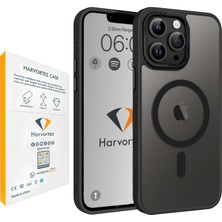 iPhone 13/14 Kılıf 6.1" Magsafe ile Uyumlu, Yarı Saydam Mat Cep Telefon Kılıfı, Sararmaz, Yükseltilmiş Metal Lens Çerçeve, Metal Tuşlar, Profesyonel Koruma Phone Case - Siyah