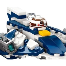 : Klon Savaşları Plo Koon'un Jedi Starfighter Mikro Savaşçısı 75400-6 Yaş ve Üzeri Çocuklar Için Minifigür Kokpiti ve 2 Mermi Atıcı Içeren Yaratıcı Oyuncak Yapım Seti (89 Parça)