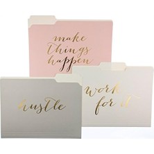 Graphique "make Things Happen" Dosya Klasör Seti – Dosya Seti 9 Klasör ve 3 Benzersiz Go-Getter Tasarımı Içerir, Dayanıklı Üç Noktalı Kaplamalı Karton Üzerine Altın Folyo Süslü, 29,8 cm x 24,1 cm