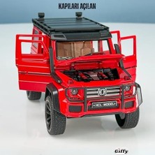 Mercedes G Seri Arazi Aracı Die Cast Model Kutulu Buhar Atan Çek Bırak Full Fonksiyon Kapıları Açılan 1:22 Ölçek Model Araba Kutulu Koleksiyonluk Ürün (Kırmızı)