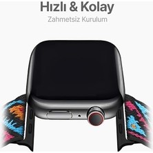 Apple Watch ile Uyumlu Etnik Desen Motifli Ayarlanabilir Tokalı Bohemian Serisi Yumuşak Kumaş Kordon