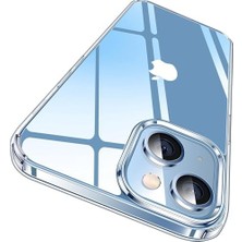 iPhone 13-14 ile Uyumlu Crystal Clear Mika Darbe Emici Şeffaf Kılıf (Şeffaf Mika Sararmaz, iPhone 13-14)