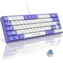 AK680 65% Kablolu Hotswap Mekanik Oyun Klavyesi,68 Tuşlu Taşınabilir Anti-Ghosting Klavye,gökkuşağı Arkadan Aydınlatmalı Programlanabilir,ergonomik,kahverengi Mor Beyaz, Anahtar-Mavi