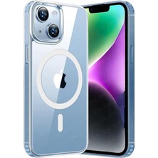iPhone 13/14 Magsafe Uyumlu Kılıf, Yüksek Netlikte Şeffaf Lüks Kapak, Güçlü Mıknatıslı Darbe Emici Kamera Korumalı Telefon Kılıfı