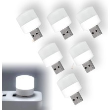 Mini USB LED Işık, 1W Enerji Tasarruflu, Gece Aydınlatma, Rehber Gece Lambası, Kitap Okuma Lambası Işığı, Küçük Yuvarlak Işıklar (6 Adet)