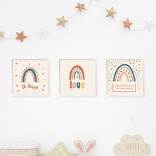 Bebek Odası Için Minimal Tasarımlı Çerçeve 3'lü 20X20 cm