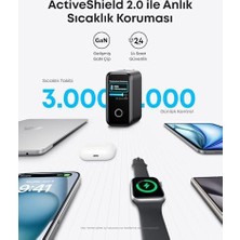 140W Usb-C Şarj Cihazı, 4 Bağlantı Noktalı, Çoklu Cihaz Hızlı Şarj Gücü, Gelişmiş Gan Güç Kaynağı, Dokunmatik Kontrol, Siyah - B2697