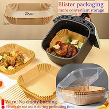 Sıcak Hava Fritözleri Için Fırın Kağıdı, 100 Adet Airfryer Pişirme Kağıdı, Yapışmaz, Yağa Dayanıklı, Suya Dayanıklı Hava Fritözü, Tek Kullanımlık Parşömen Kağıdı, Fırın ve Mikrodalga Için