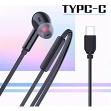 Siyah Silikon Kablolu Type C Kulaklık Tüm Typec Çıkışlı Cihazlara Uyumlu Tak Çalıştır Tüm Cihazlara Uygun, Bluetooth Gerekmez Mükemel Ses Bass Tiz Mikrofon Aaa Kalite !!!!!!