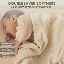 Pointelle %100 Tencel Bebek Battaniyesi 76,2 x 101,6 Cm, Sıcak Beyaz – Oeko-Tex Sertifikalı, Ipeksi Yumuşak Hipoalerjenik Örgü, Termal Düzenleyici Kundak & Yeni Doğanlar Için Alma