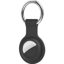 Airtag Anahtarlıklı Silikon Kılıf A010 Darbeye Dayanıklı Kaybolmaya Karşı Tam Koruma Kolay Tak Çıkar Airtag ile Uyumlu Koruyucu Anahtarlık Siyah 1 Adet