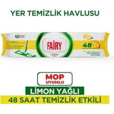 Çok Amaçlı Mop Uyumlu Yer Temizlik Havlusu 50 Yaprak | Limon Yağlı | Beyaz Sirke Karbonat | 48 Saat Temizlik Etkili | Iz Bırakmayan Formül