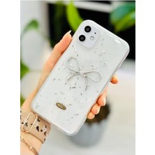 Iphone 11 Şeffaf Simli Epoksili Fiyonk Oyuncaklı Silikon Kılıf