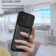 Galaxy M13 Kılıf Lens Sürgülü Yüzüklü Tank Silikon Pars