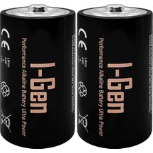 I-Gen Batteries LR20 Ultra Alkalin D Boy Pil 1.5V Büyük Boy Pil (2, 2'li Paket)