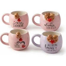 3D Sarkan Capybara Figürlü Porselen Kupa - 420 ml Büyük Boy Kaliteli Porselen Bardak - 4 Farklı Modelden Biri (Sürpriz/asorti) - Sevimli Hayvanlı Hediyelik Mug