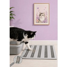 Ozzen Kedi Kumu Paspası Kanallı Kum Tutucu Mat Kaymaz Kedi Tuvalet Önü Elekli Paspas 40X40 cm