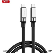 Xo NB-Q252B Siyah Type-C Type-C 60W Silikon Şarj Kablosu
