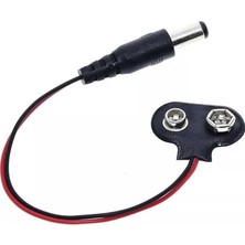 3 Adet - 9 Volt 2.1 mm Jacklı Pil Başlığı, Adaptör Dönüştürücü Bağlantı Kablosu, Jack Battery Connector, (IC-232A)