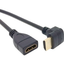 4666 HDMI Dişi Erkek Uzatma 90 Derece Dirsek Kablosu 0.5 Metre