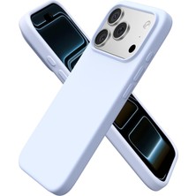 iPhone 17 Pro Uyumlu Silikon Telefon Kılıf Arka Kapak Koruma Leke Tutmaz Kolay Temizlenen Kutulu Özel Hediye Ince Hafif Dayanıklı Kaymaz Modern Tasarım Orijinal Lansman Kalitesinde (Bebe Mavi)