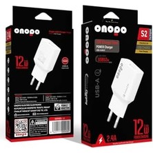 Onopo S2 12W 2.4A USB Şarj Adaptörü, Akıllı Koruma Sistemi, Kompakt ve Taşınabilir Tasarım – Telefon, Tablet, Powerbank ve USB Destekli Cihazlar Için Uyumludur