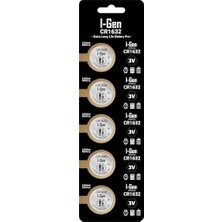 I-Gen Batteries CR1632 3V Lityum Düğme Pil 3V 1632 Pil