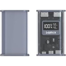 12000 Mah 22.5W Dual USB LED Göstergeli Powerbank Gri Pb-44