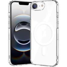 Apple iPhone 17E ve 16E Kılıf 6.1" Magsafe ile Uyumlu, Ultra Berrak Cep Telefon Kılıfı, Sert Pc Arka Yüzey, Tpu Yastıklı Köşe Korumalı Kapak, Güçlü Manyetikli Phone Case - Şeffaf