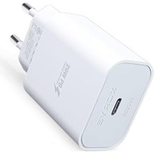 PD20L Şarj Aleti 3.0A PD20W Type-C To Lightning Kablo Set Beyaz