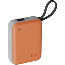 PB120 20000MAH Pd 65W Cep Boyu Kompakt Tasarımlı Dijital Göstergeli Powerbank Taşınabilir Süper Hızlı Şarj Cihazı (Turuncu)