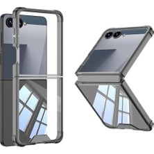 Senon Galaxy Z Flip 7 Kılıf Zore Full Camlı Kıpta Kapak (Siyah)