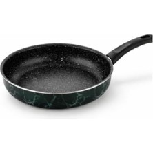 30 cm Teflon Tava, Yapışmaz Yüzey, Homojen Isı Dağılımı, Ergonomik Sap, Yeşil Mermer Desen