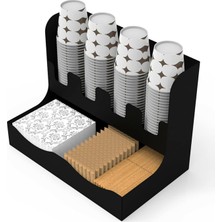 Metal Çay ve Kahve Organizasyon Standı 16OZ Siyah