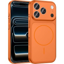 Senon Apple iPhone 17 Pro Için Kılıf Zore Magsafe Uyumlu Şarj Özellikli Kamera Korumalı Formen Kapak (Turuncu)