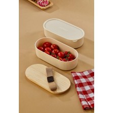 Bambu Kapaklı Saklama Kabı 800 ml X2