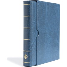 Leuchtturm Varıo F Dar Kasetli Klasör (255X325X60MM) (Kağıt Para, Pul, Zarf ve Efemera Koleksiyonlarınız Için Idealdir), Mavi Kapak