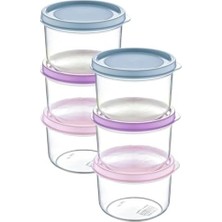 6 Adet Renkli Kapaklı Mini Saklama Kabı, 175 Ml, Bulaşık Makinesinde Yıkanabilir