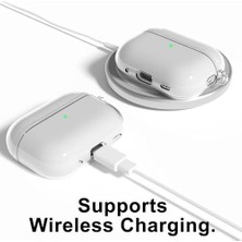 Pro 2. Nesil Uyumlu Şeffaf Premium Kulaklık Kılıfı, Beyaz Silikon Kulaklık Ipi ve 3'ü 1 Arada Bluetooth Kulaklık Temizleme Kalemi Seti (Şeffaf - Beyaz)