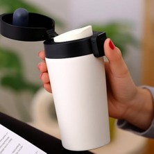 380 ml Siyah Sızdırmaz Termos Matara – Çift Katmanlı Paslanmaz Çelik, Isı Yalıtımlı Seyahat ve Ofis Kupası (Beyaz)