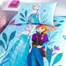 Frozen Flower Power Cpp Standart Pamuk-Polyester Nevresim Takımı, Mavi, Tek Kişilik