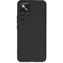 Xiaomi Mi 12T Pro ile Uyumlu Kapak Içi Kadife Kamera Korumalı Lansman Silikon Kılıf - Siyah