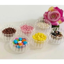 6'lı Çift Cidarlı Cam Sosluk Reçellik Drajelik Lokumluk Mini Kase 6.1 x 4 cm