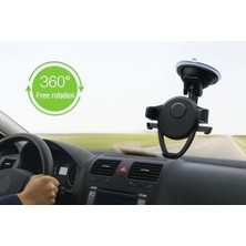 Evrensel Araç Telefon Tutucu – Vakumlu Cam & Torpido Montaj, Havalandırma Izgarası Aparatı ile 360° Döner, Güçlü Sabitleme, Tüm Akıllı Telefonlar ile Uyumlu
