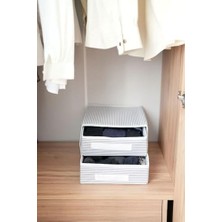 Dolap Içi Kumaş Kaplamalı Mini Çekmece Organizer, Çekmeceli Dolap Içi Düzenleyici, Iç Çamaşırı Çorap Tekstil Organizer Kutusu (2 Çekmeceli)