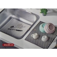 Dikdörtgen Silikon Lavabo Buzluk Matı 33X28 cm Antrasit Renk 1 Adet ISGLVB112
