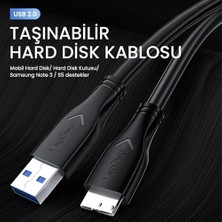 USB 3.0 Micro B Şarj ve Data HDD Kablosu 50 cm
